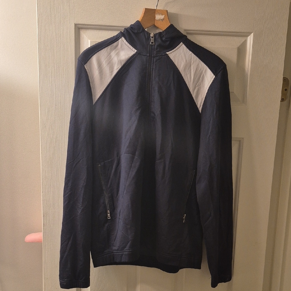 Banana Republic Men's Navy and White Windbreaker